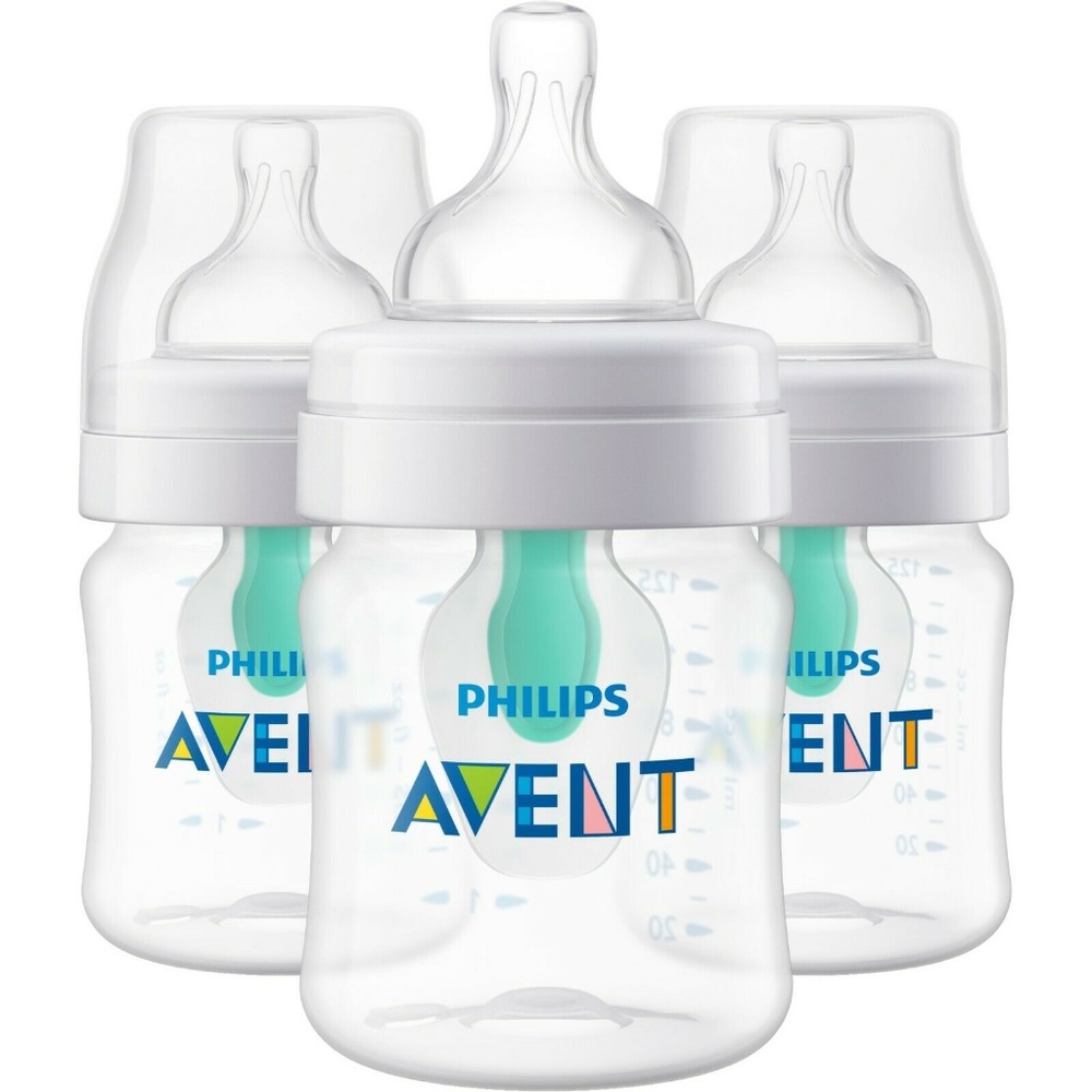 Philips AVENT Anti-colic 4oz Baby Bottle with AirFree Vent Pack of 3
